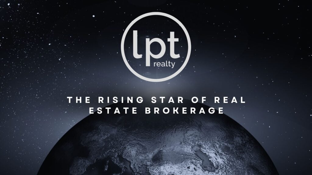 LPT Realty logo over a globe, symbolizing global expansion in real estate