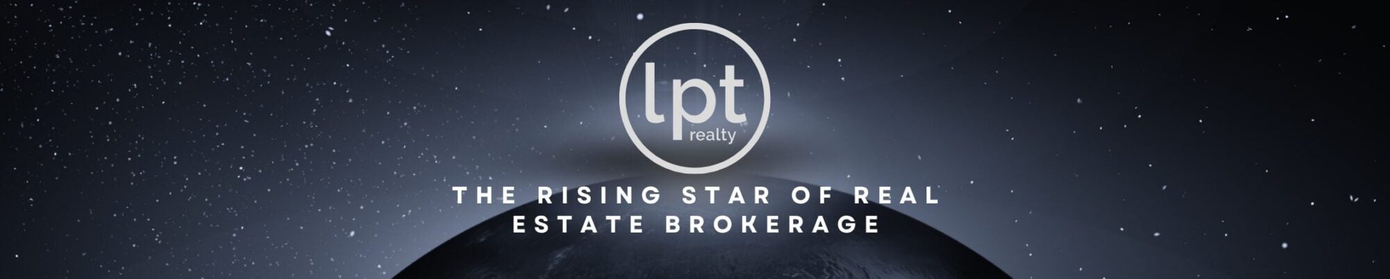 LPT Realty logo over a globe, symbolizing global expansion in real estate.